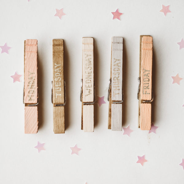 Weekday Clothespins