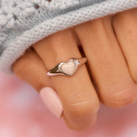 Stone Heart Signet Ring Gallery Thumbnail