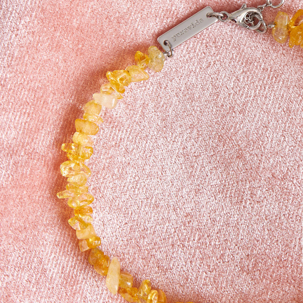 Citrine Gemstone Chip Anklet 3