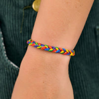 Rainbow Wide Braid Bracelet Gallery Thumbnail