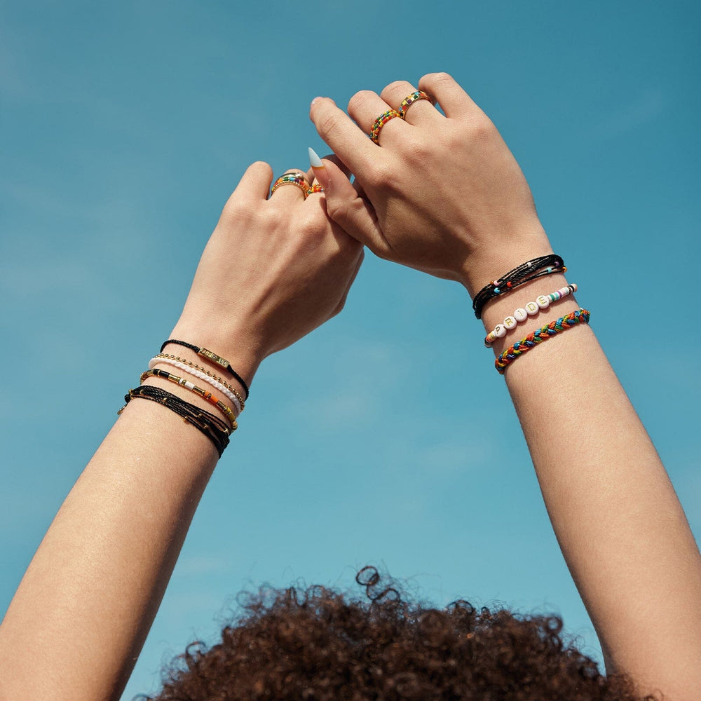 Rainbow Wide Braid Bracelet 7