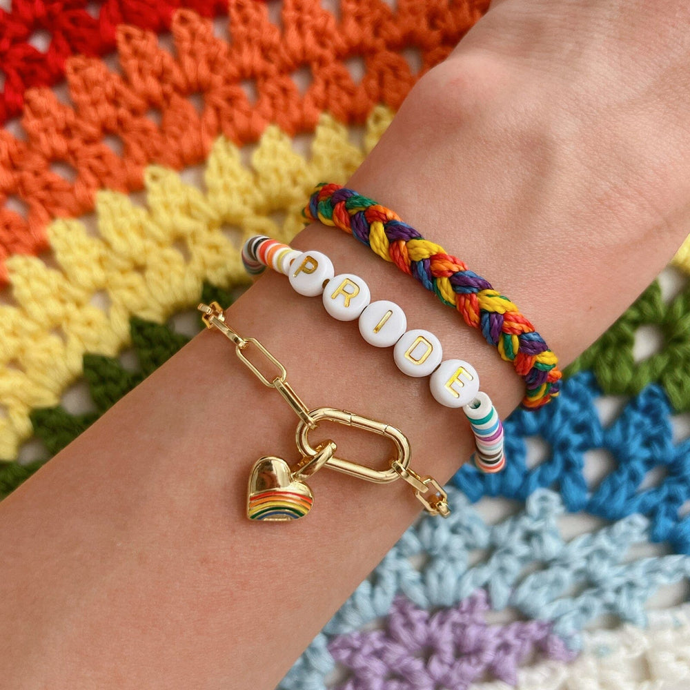 Rainbow Wide Braid Bracelet 5