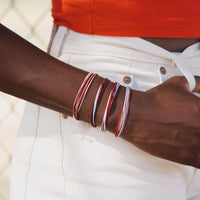 Maroon, Tan & White Bracelet Gallery Thumbnail