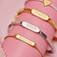 Engravable Double-Sided Bar Bracelet Gallery Thumbnail