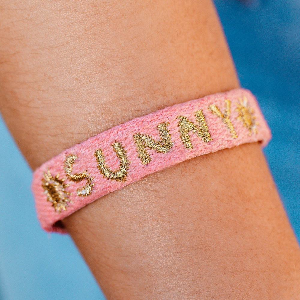 Metallic Sunny Woven Word Bracelet 2