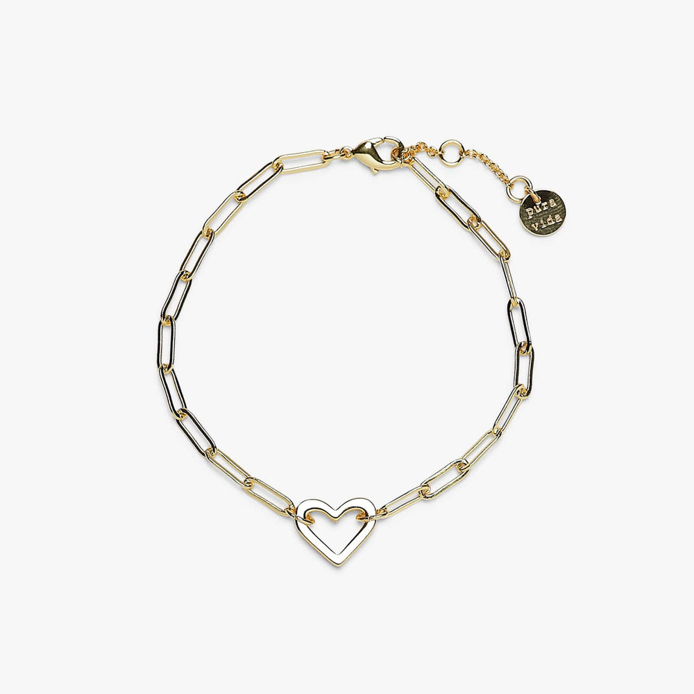 Open Heart Paperclip Chain Bracelet 1