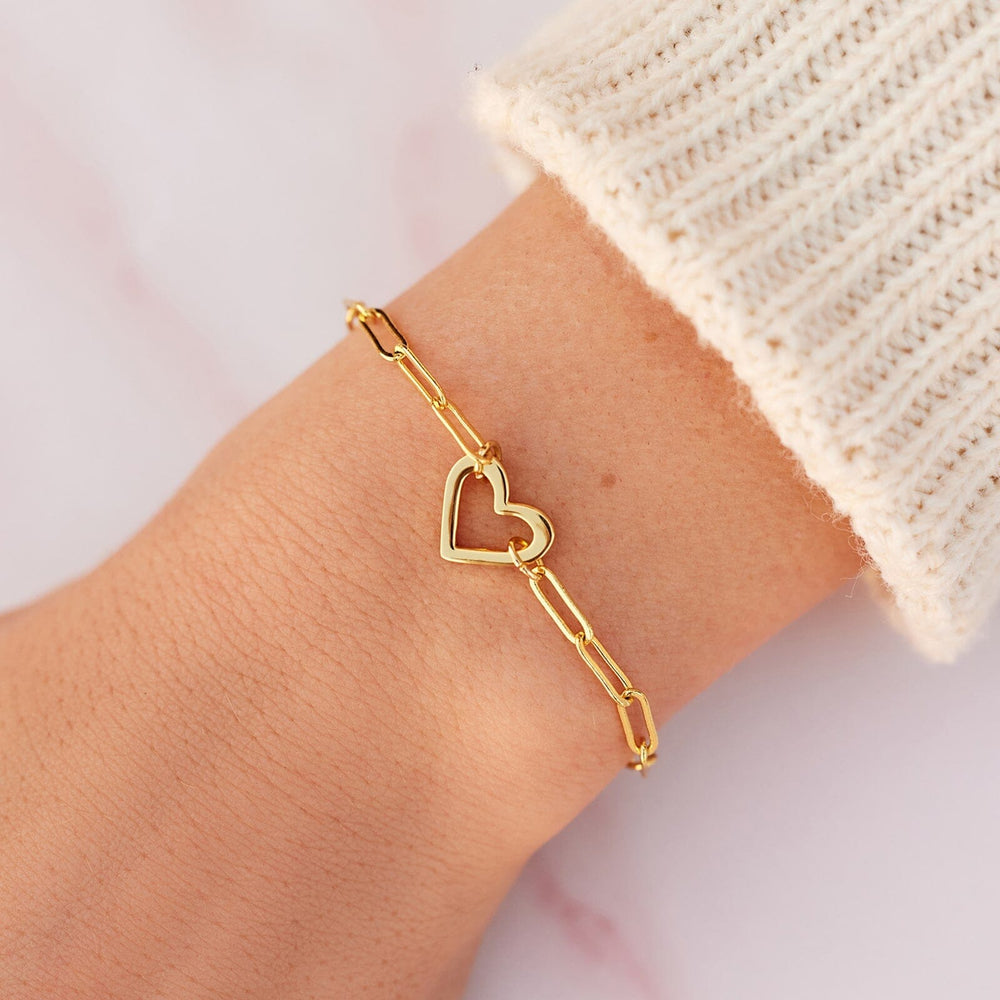 Open Heart Paperclip Chain Bracelet 4