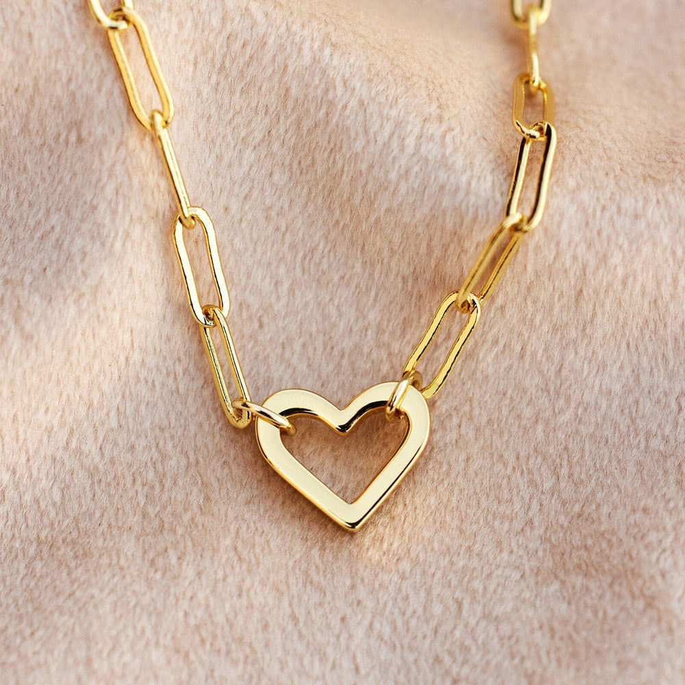 Open Heart Paperclip Chain Bracelet 6