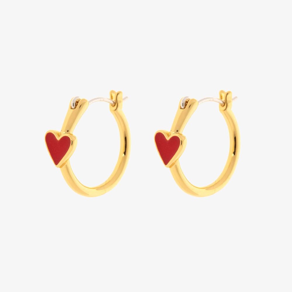 Petite Heart Hoop Earrings 1