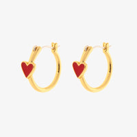 Petite Heart Hoop Earrings Gallery Thumbnail