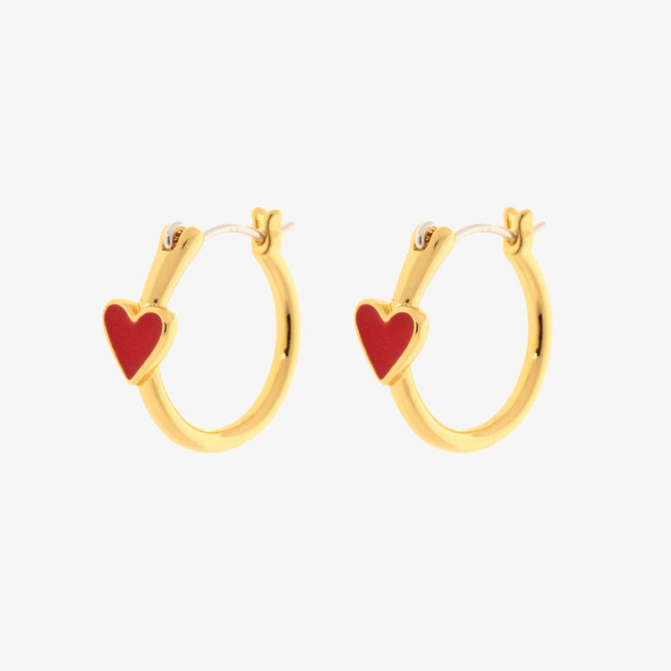 Petite Heart Hoop Earrings