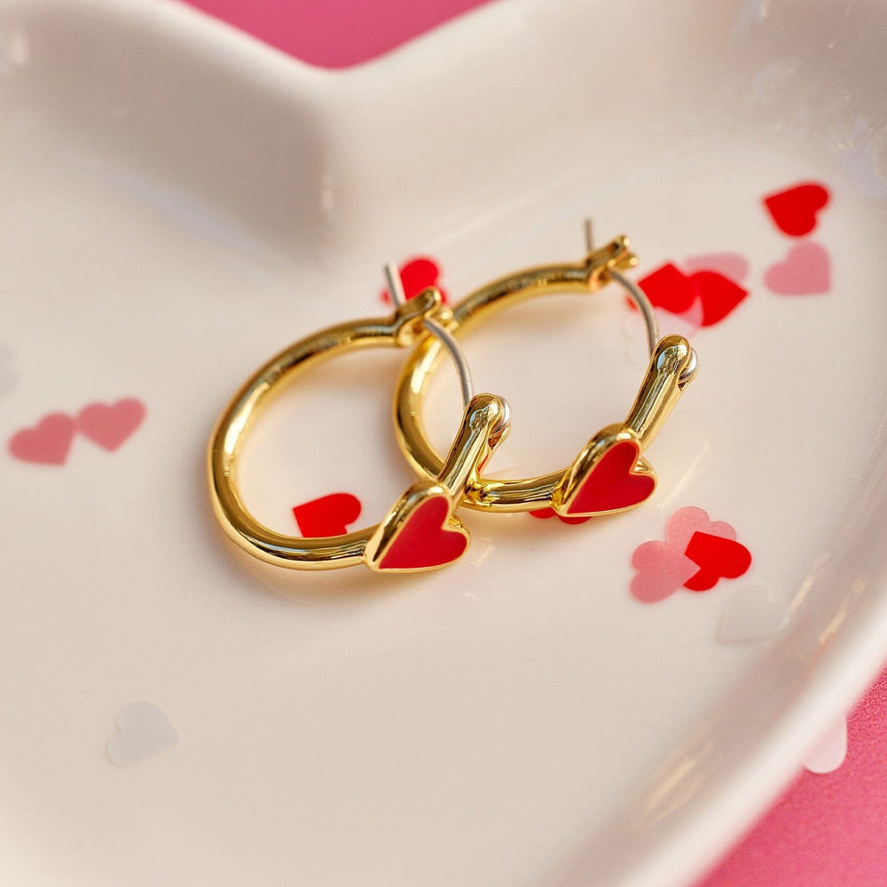 Petite Heart Hoop Earrings 2