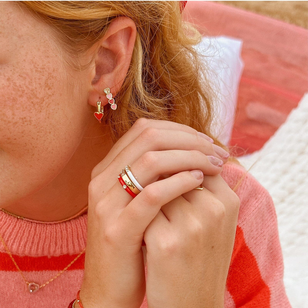 Petite Heart Hoop Earrings 4