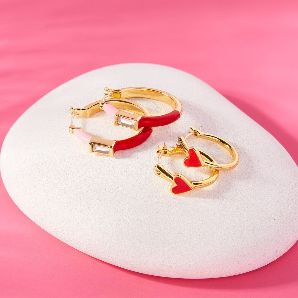 Petite Heart Hoop Earrings 5