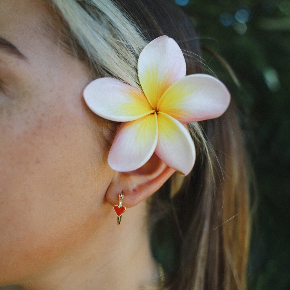 Petite Heart Hoop Earrings 8