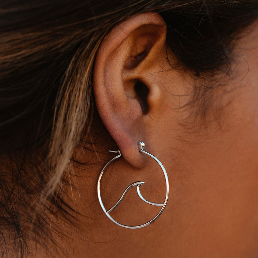 Large Wave Hoop Earrings 1