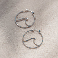 Large Wave Hoop Earrings Gallery Thumbnail