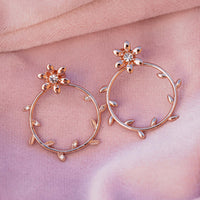 Pretty Petal Flat Hoop Earrings Gallery Thumbnail