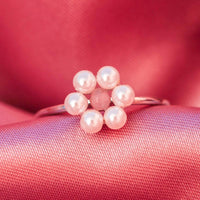 Bitty Pearl Flower Ring Gallery Thumbnail