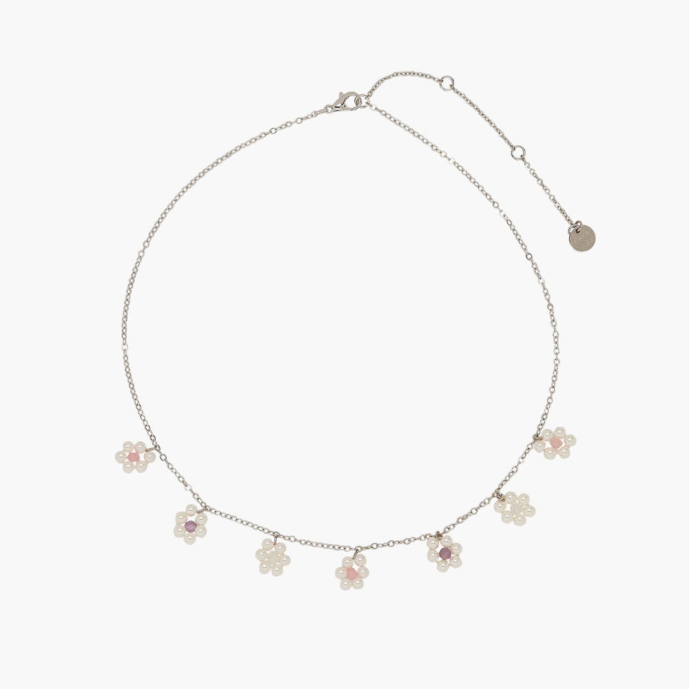 Bitty Pearl Flower Choker 1