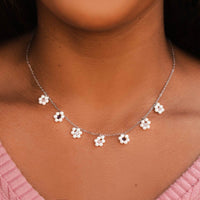 Bitty Pearl Flower Choker Gallery Thumbnail