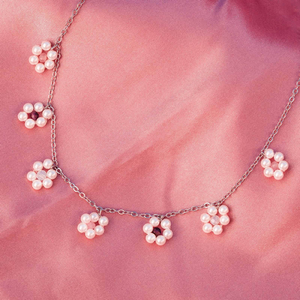 Bitty Pearl Flower Choker 3