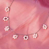 Bitty Pearl Flower Choker Gallery Thumbnail