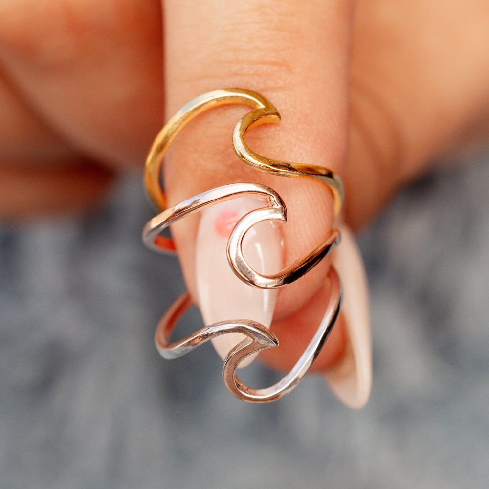 Rose Gold Wave Ring 5