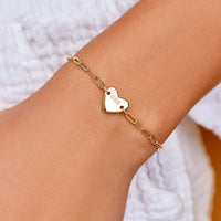 Engravable Heart Paperclip Chain Bracelet Gallery Thumbnail