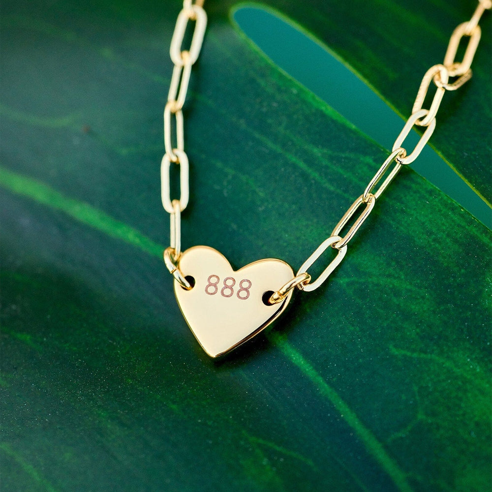 Engravable Heart Paperclip Chain Bracelet 4