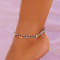 Enamel Droplet Chain Anklet Gallery Thumbnail