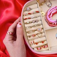 Large Pink Velvet Jewelry Case Gallery Thumbnail