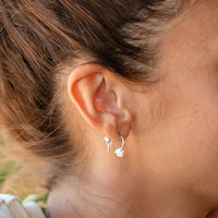 Pearlized Star Bead Hoop Earrings Gallery Thumbnail