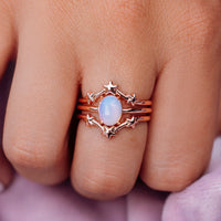 Moonstone Stars Ring Stack Gallery Thumbnail