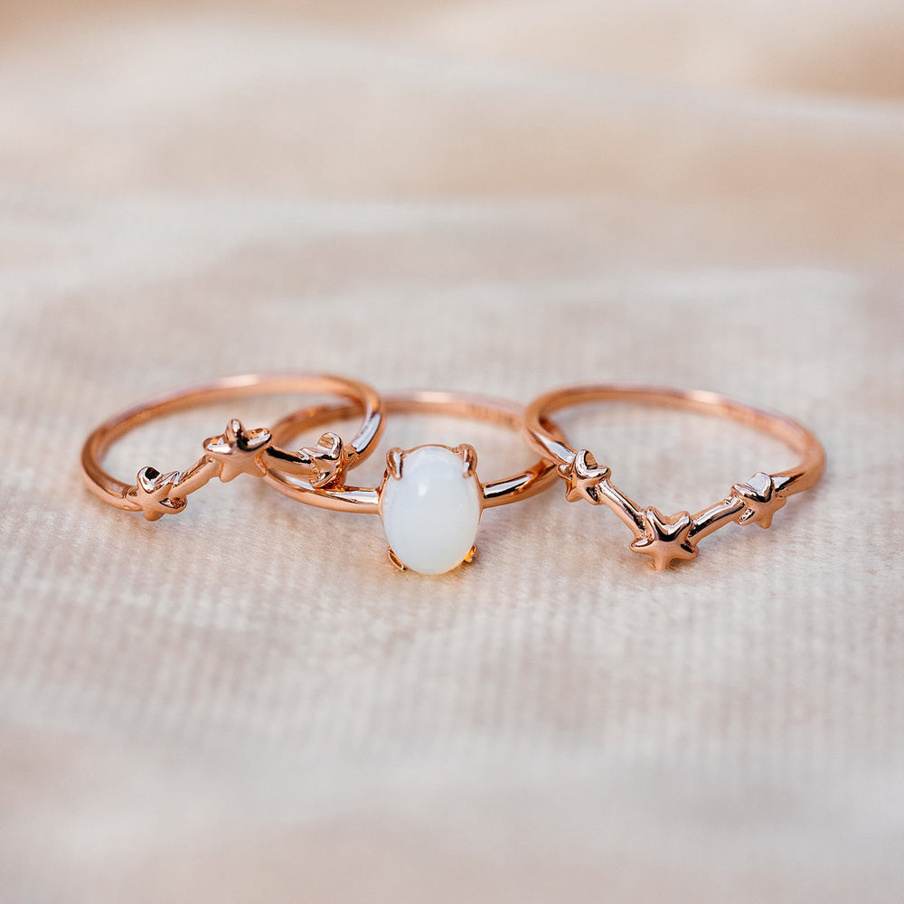 Moonstone Stars Ring Stack 4