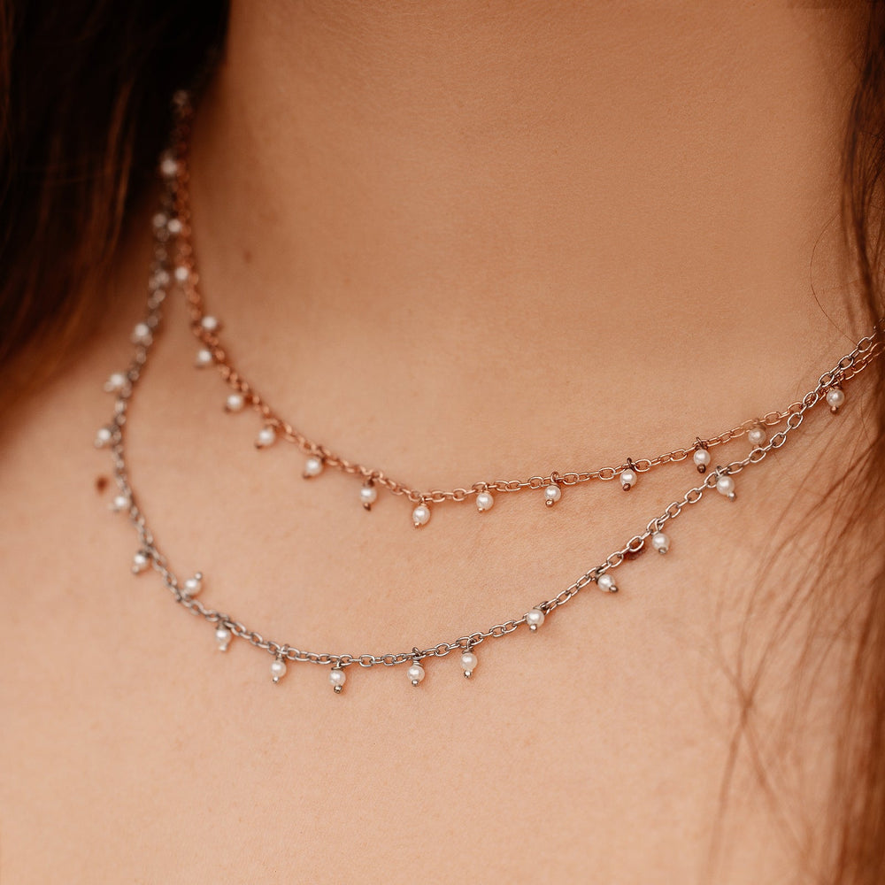 Hanging Pearl Beaded Choker 7