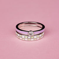 Checkerboard Ring Set Gallery Thumbnail