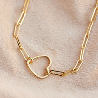 Floating Heart Paperclip Chain Choker Gallery Thumbnail