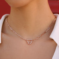 Floating Heart Paperclip Chain Choker Gallery Thumbnail