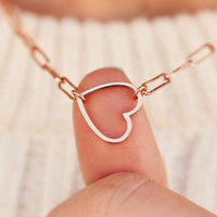 Floating Heart Paperclip Chain Choker Gallery Thumbnail