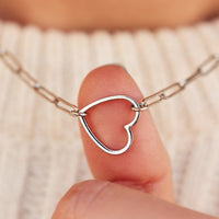 Floating Heart Paperclip Chain Choker Gallery Thumbnail