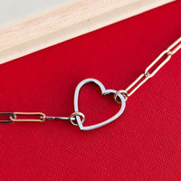 Floating Heart Paperclip Chain Choker Gallery Thumbnail