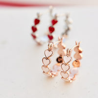 Love Hearts Hoop Earrings Gallery Thumbnail