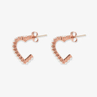 Pavé Pearl Heart Hoop Earrings Gallery Thumbnail