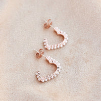 Pavé Pearl Heart Hoop Earrings Gallery Thumbnail