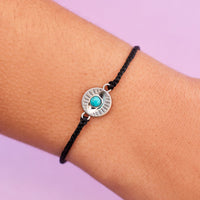 Gemstone Eye Coin Charm Bracelet Gallery Thumbnail