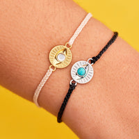 Gemstone Eye Coin Charm Bracelet Gallery Thumbnail