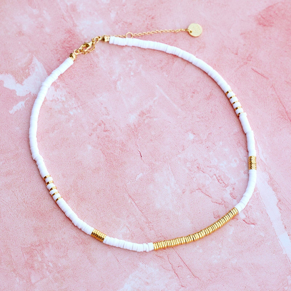 Gold & White Pisa Choker 5