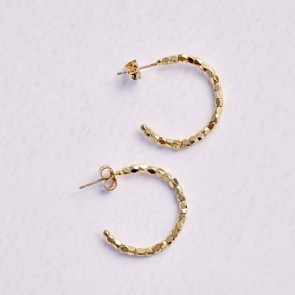 Diamond Cut Hoop Earrings 2