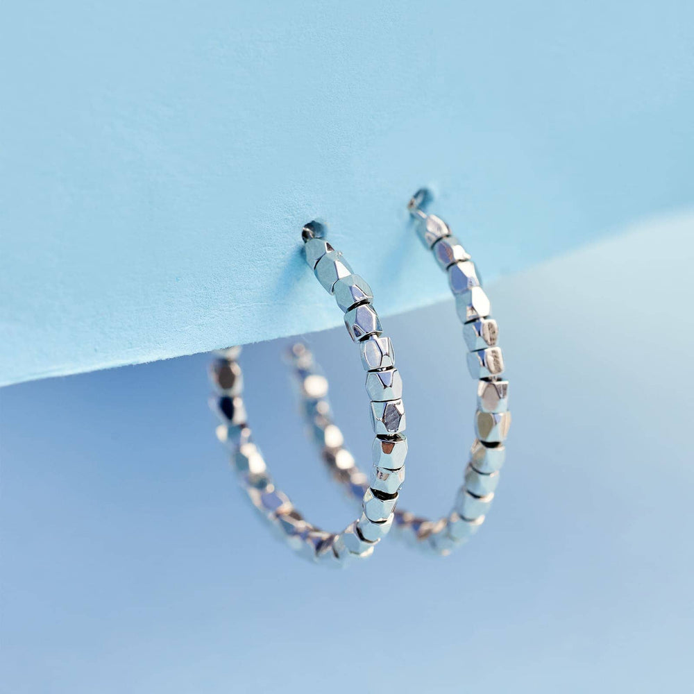 Diamond Cut Hoop Earrings 8